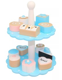 Magni Wooden Cake Stand Blue W/12 Cakes (1571b) 