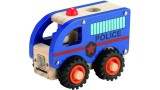  Magni Wooden Police Bus With Rubber Wheels (3896)