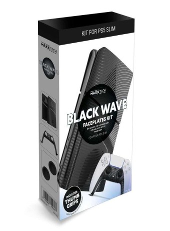  Maxx Tech Slim Faceplates + Controller Faceplates Black Wave pentru PS5