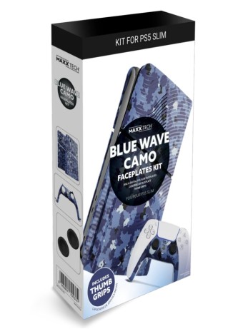  Maxx Tech Slim Faceplates + Controller Faceplates Blue Wave Camo pentru PS5