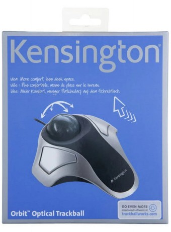  Mouse Kensington Trackball Orbit Optical Wired Silver Black pentru PC