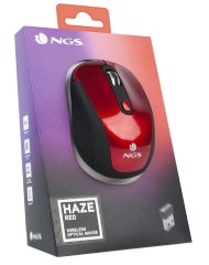 Mouse Ngs Mini Wireless Haze 1600dpi Red Black
