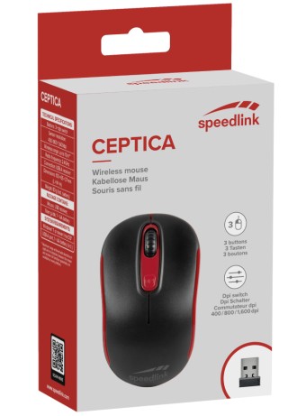  Mouse Speedlink Ceptica Wireless Black Red pentru PC