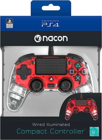 Nacon Wired Compact Controller Light Red pentru PS4