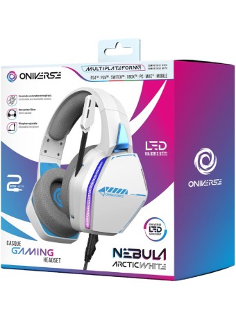  Oniverse Headset Nebula Arctic White - Playstation 5 pentru PS5 / PS4 / XBOX SERIES / Xbox One / Nintendo Switch / PC