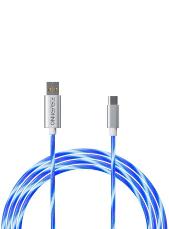  Oniverse Usb C Quick Charge Cable & Led 2 Meters White pentru PS5 / XBOX SERIES / NSW / PC