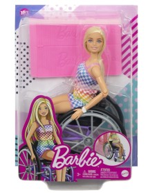Papusa Barbie Blonde With Wheelchair & Ramp (hjt13) 