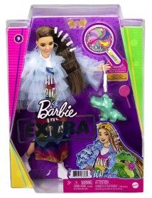 Papusa Barbie Blue Coat & Rainbow Dress (gyj78) 
