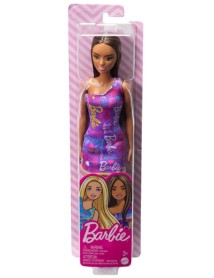 Papusa Barbie Purple Dress With Flowers (hgm57) 