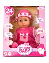 Papusa Bayer First Words Baby Pink 38cm (93825aa)