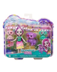 Papusa Enchantimals City Tails Main Street Dessa Dalmatian Family (hkn14)