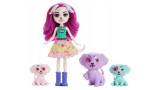 Papusa Enchantimals City Tails Main Street Dessa Dalmatian Family (hkn14)