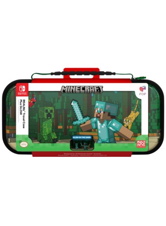  Pdp Travel Case Plus Glow Minecraft Forest Battle pentru NSW