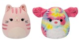 Jucarie Plus Squishmallows Flip A Mallow P17 Laura The Pink Tabby Cat/sheena The Tie Dye Swirl Dog 13cm