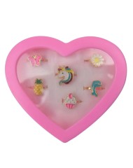 Pocket Money Box Of Silver Rings 6 Pcs. (640113)