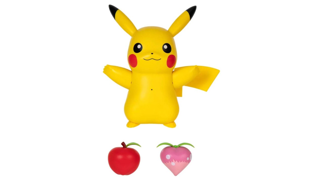Jazwares Pokémon Train & Play Deluxe Pikachu Interattivo, Oltre 50 Reazioni Con Luci E Suoni, Voce E Bacche, 3 AAA Incluse