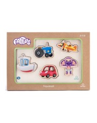 Puzzle Fantus Wooden With Vehicles 5pc (112064) (toys)
