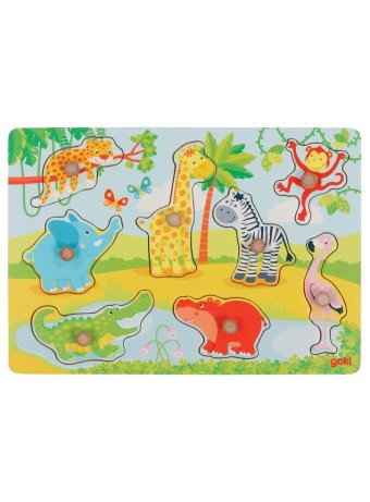  Puzzle Goki African Baby Animals Lift Out (57397)
