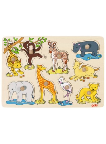  Puzzle Goki African Baby Animals Lift Out (57829)