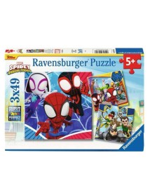Puzzle Ravensburger Spideys Adventures 3x49pc 