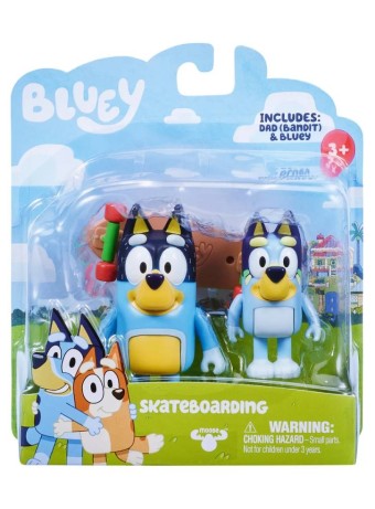 Figurina Joc Set 2 Bluey S3 Skateboarding 7cm