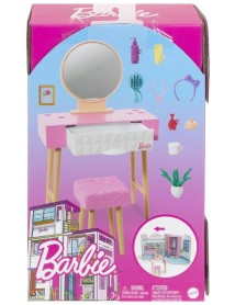 Set Barbie Furniture & Accessory Vanity Theme (hjv35) 