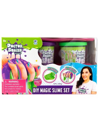 Plastilina Set Doctor Squish Diy Magic Slime Double Set Green And Purple (38496)