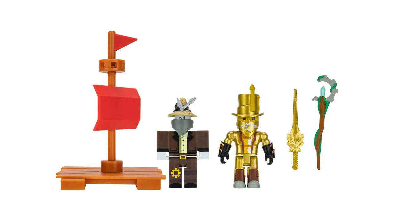 Roblox ROB0599 Action Collection-Arsenal: Operation Beach Day Deluxe Playset [Include Un Oggetto virtuale Esclusivo], Multicolore