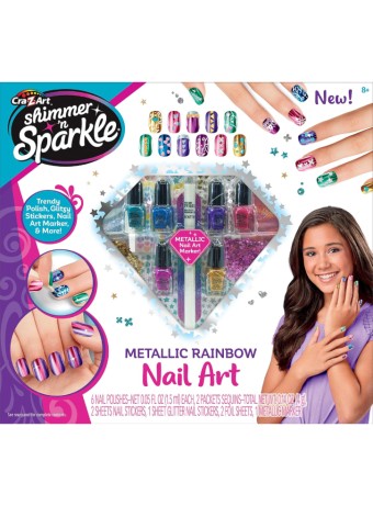  Shimmer n Sparkle Metallic Rainbow Nail Art (65540)