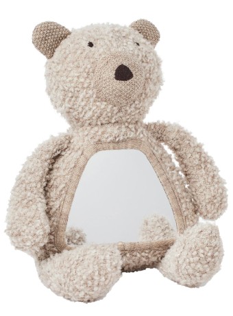 Jucarie Plus Smallstuff Activity Bear & Mirror Wool Boucle Nature (40048-06)