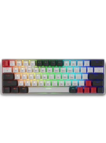  Spartan Gear Pegasus 2 Rgb Wired Wireless 63 Keys Mechanical Keyboard White Grey pentru PC