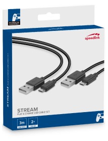 Speedlink Stream Play & Charge Usb Cable Set Black 