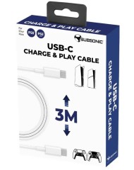 Subsonic Usb C Usb C Charge & Play Cable 3m Slim