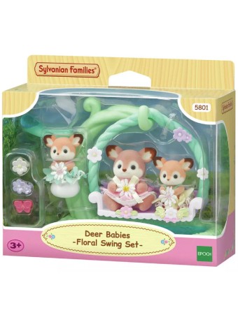Figurina Joc Sylvanian Families Deer Babies Floral Swing Set 5801