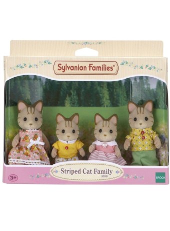 Figurina Joc Sylvanian Families Striped Cat Family 5180