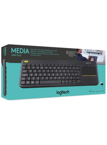  Tastatura Logitech Wireless Touch K400 Plus Black pentru PC