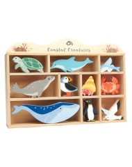 Tender Leaf Display Shelf With 10 Wooden Animals Ocean (tl8479)