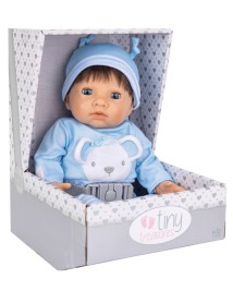 Tiny Treasures Blue Bear Doll Brown Hair (30543) 