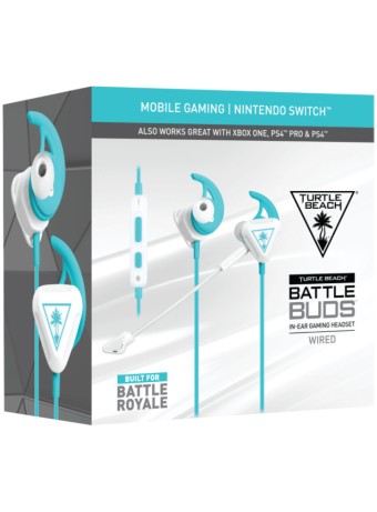  Turtle Beach Battle Buds In-ear Headset White/teal - Ps4 pentru PS5 / PS4 / XBOX SERIES / Xbox One / Nintendo Switch / PC