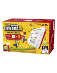 Nintendo 2ds Console White & Red & New Super Ma...