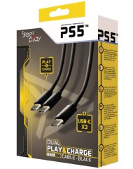 Cablu Dublu Steelplay De Incarcare Pentru Controllere Negru