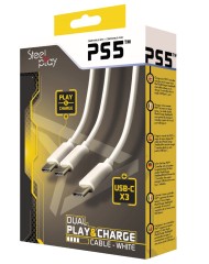 Cablu Dublu Steelplay Pentru Controllere Alb