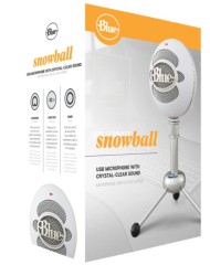 Blue Microfon Snowball Texturat Alb