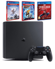 Consola SONY Playstation 4 Slim, 500GB, Jet Bla...