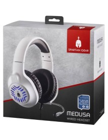 Casti Cu Fir Spartan Gear Medusa Wired Alb/negru Pentru Pc/ps4/ps5,xbox One /xbox Series X/nsw 