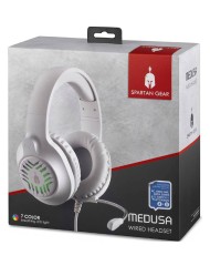 Casti Cu Fir Spartan Gear Medusa Alb/gri Pentru Pc/ps4/ps5/xbox One/xbox Series X/nsw