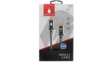  Cablu Hdmi 2.1 Spartan Gear Lungime De 15m Aluminiu Cu Dopuri Placate Cu Aur pentru PS5 / PC
