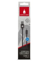 Cablu Usb Dublu Spartan Gear Tip C 2m S Negru