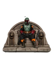 Iron Studios Deluxe The Mandalorian Boba Fett On Throne Art