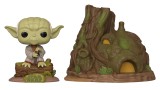 Figurina Statueta Pop! Town Star Wars The Empire Strikes Back 40th Dagobah Yoda With Hut 9 CM